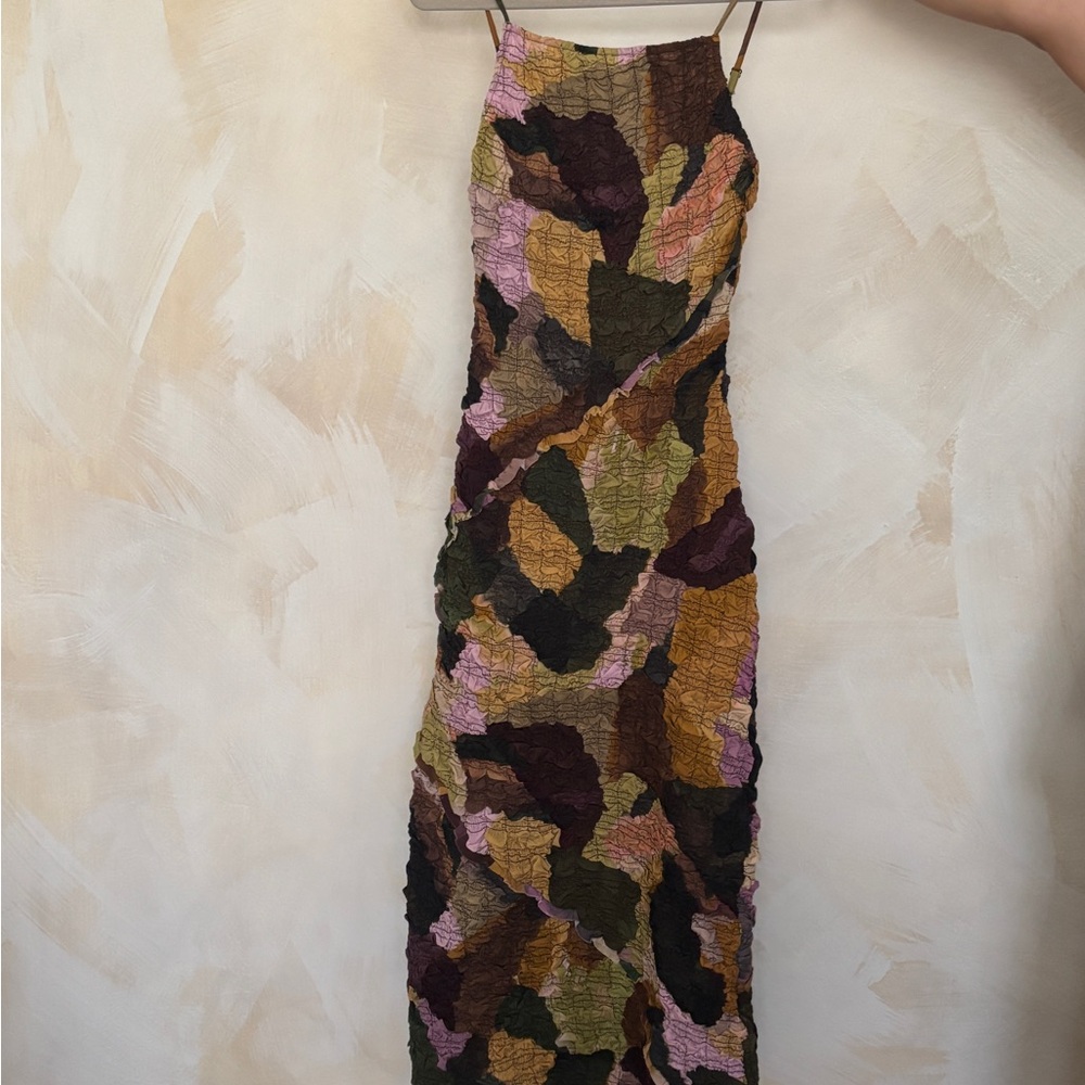 ASOS Strapless Dress in Multicolor Camouflage